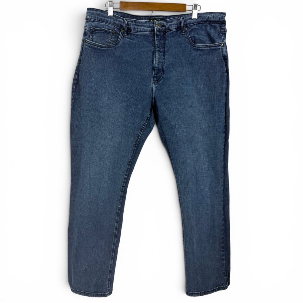urban star dark wash stretch denim 40x32 western wear straight leg casual jeans